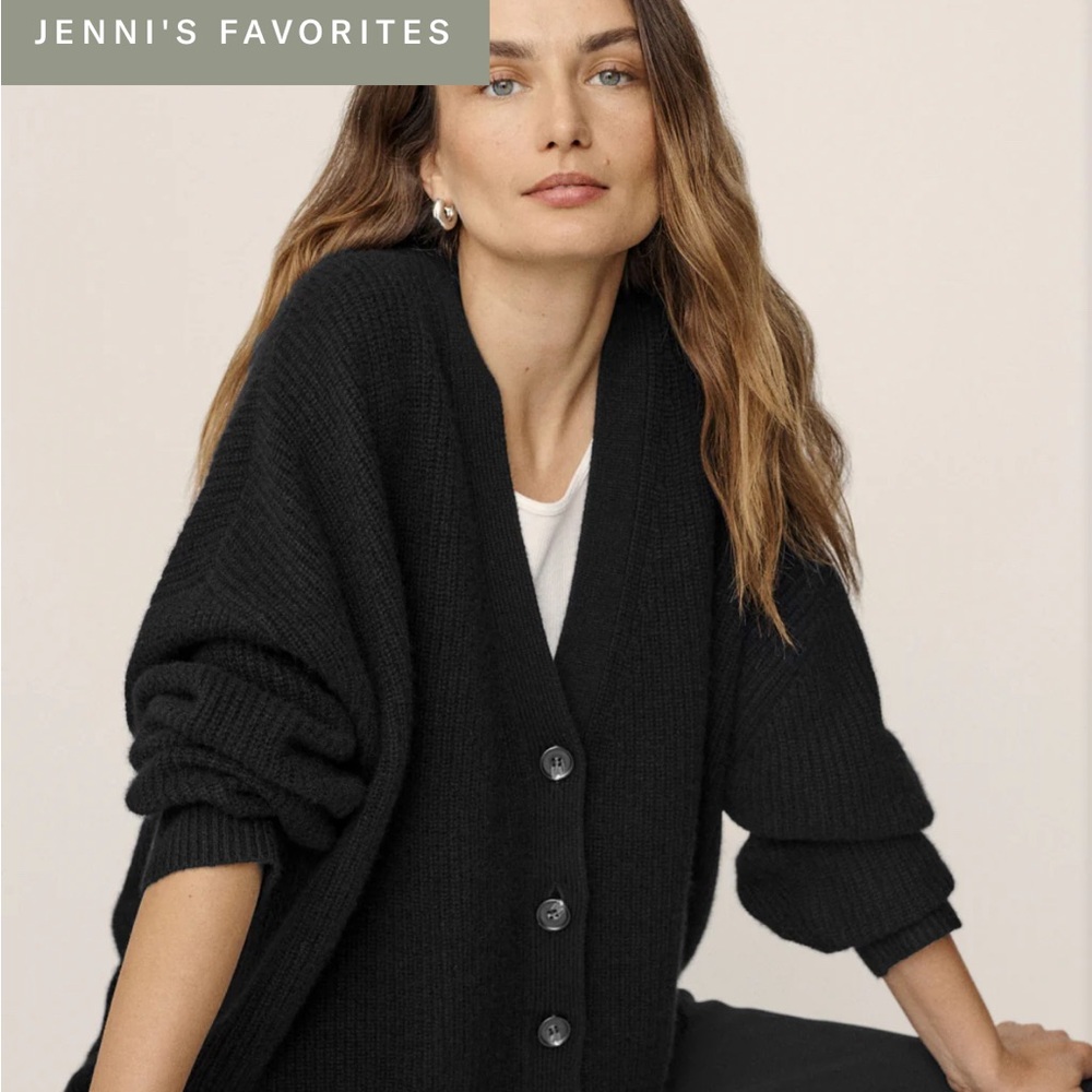 Jenni Kayne Cashmere Cocoon Cardigan in Black xsmall